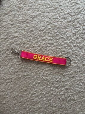 Personalized Kids Keychain Wristlet - Pink 'Grace'